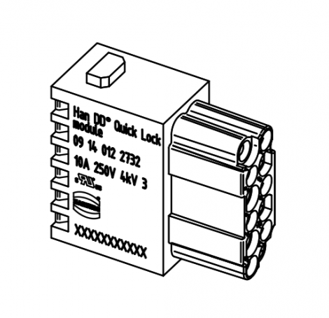 09140122732 | HARTING | Han 12Mod розетка Quick-Lock