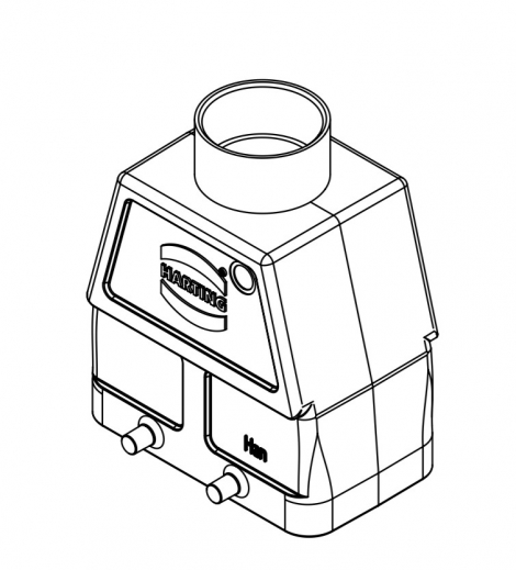 09300100422 | HARTING | кожух каб. 10В прямой
