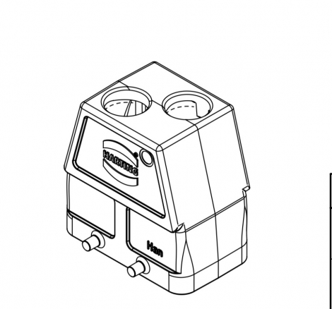 09300100460 | HARTING | кожух каб. 10В прям