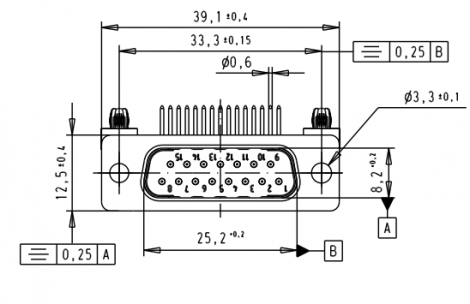 09642247241 | HARTING | 15 way RA Male 3,9k BL_TH