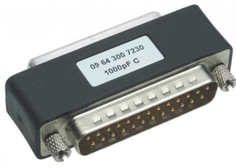 09643007220 | HARTING | M/F DSUB FILTER ADAPTER 25PIN 470PF