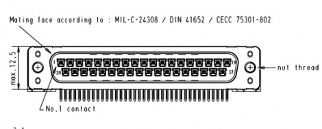 09654226801 DSUB вилка 37к угловая  PL2 M3