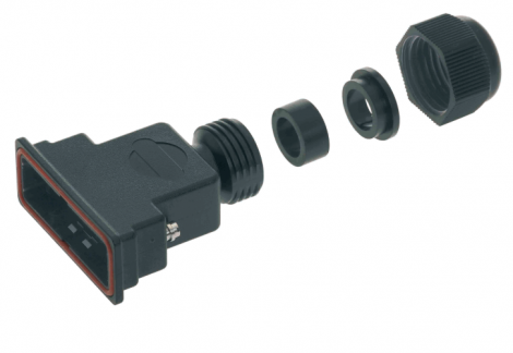 09670090438 | HARTING | D SUB IP 67 Top entry plastic hood 9 p