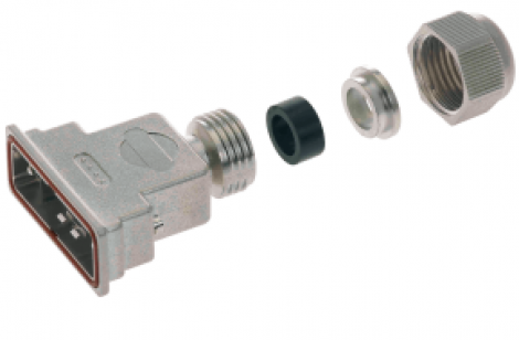 09670250538 | HARTING | DSUB IP 67 Top entry met.plas.hood 25p