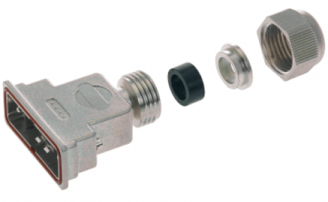 09670370538 | HARTING | DSUB IP 67 Top entry met.plas.hood 37p