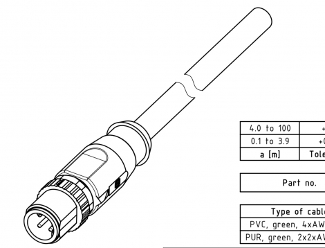 21349200477010 M12 Cable Assembly D-cod st/- m/- 1,0m