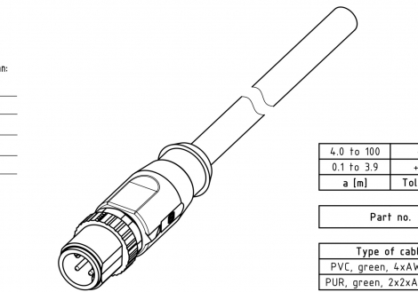 21349200477030 M12 Cable Assembly D-cod st/- m/- 3,0m