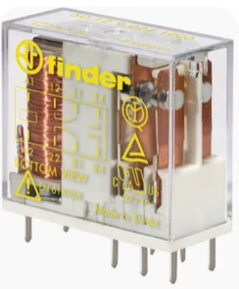 501290241000 | Finder | Электромеханическое реле, 24 V DC, 8 A (арт.50.12.9.024.1000)