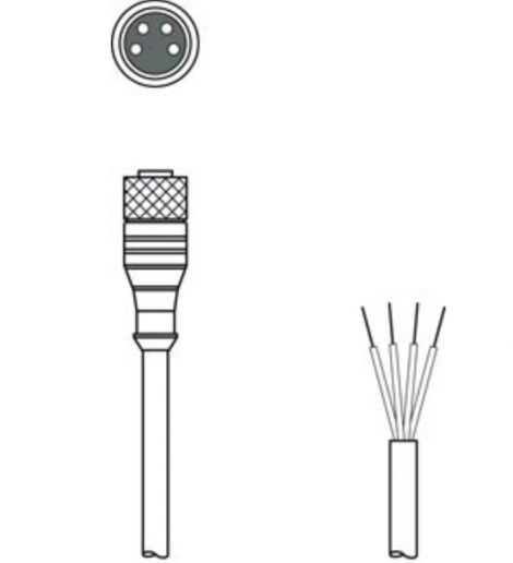 K-D M8A-4P-2m-PVC Соединительный кабель