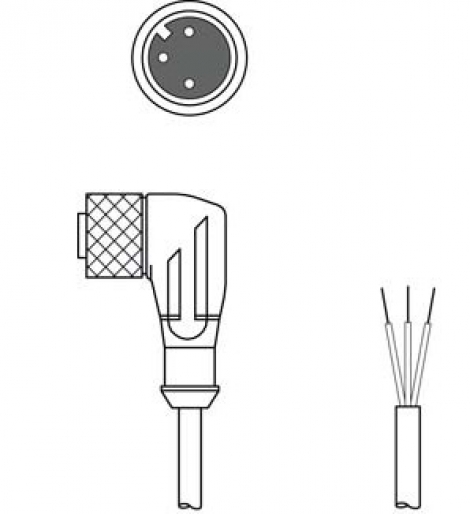 K-D M12W-3P-2m-PVC Соединительный кабель