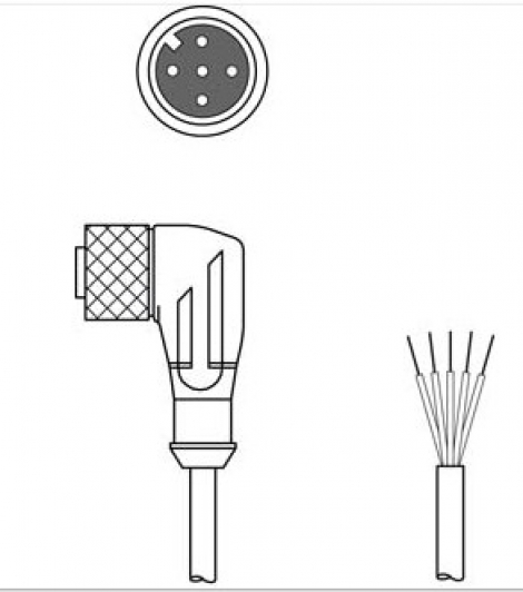 K-D M12W-5P-5m-PVC Соединительный кабель