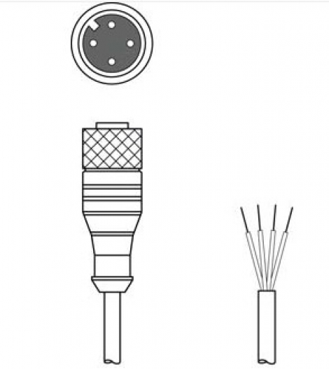 KD U-M12-4A-P1-020 Соединительный кабель