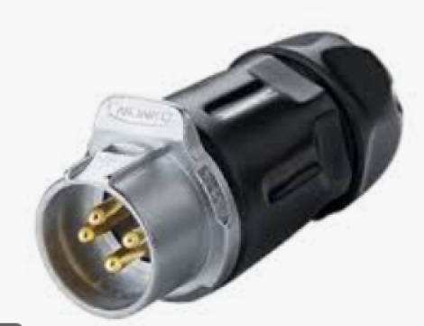 LP-20-C04PP-01-001 | CNLINKO | Силовой герметичный разъём 4-pin, кабельная вилка (male), 20A / 500V, IP67