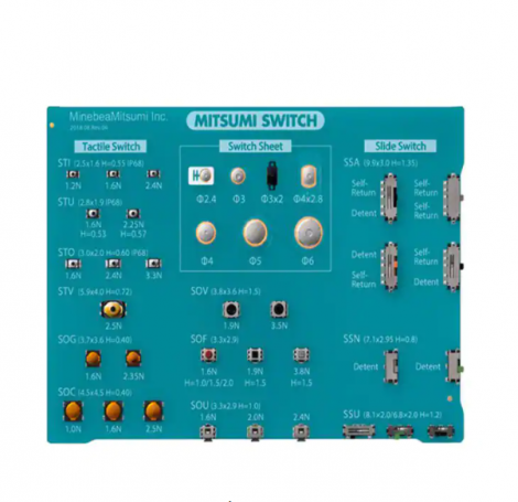 SAMPLE BOARD
KIT TACTILE, SLIDE, SWITCH SHEET | NMB | Плата