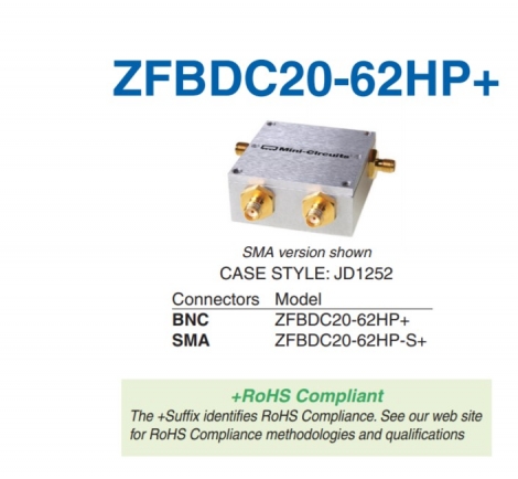 ZFBDC20-62HP+ | Mini Circuits | Направленный ответвитель
