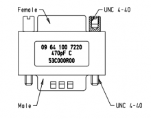 09641007220 | HARTING | M/F DSUB FILTER ADAPTER 9PIN 470PF