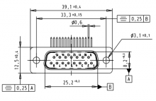 09642247240 | HARTING | 15 way RA Male 3,9k Wout