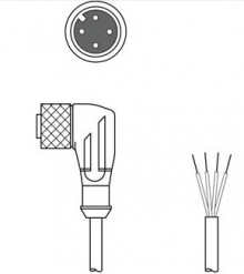 K-D M12W-4P-10m-PUR Соединительный кабель
