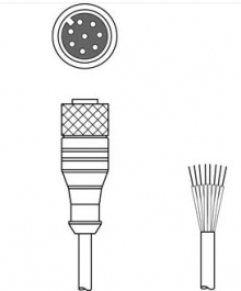 K-D M12A-8P-10m-PUR Соединительный кабель
